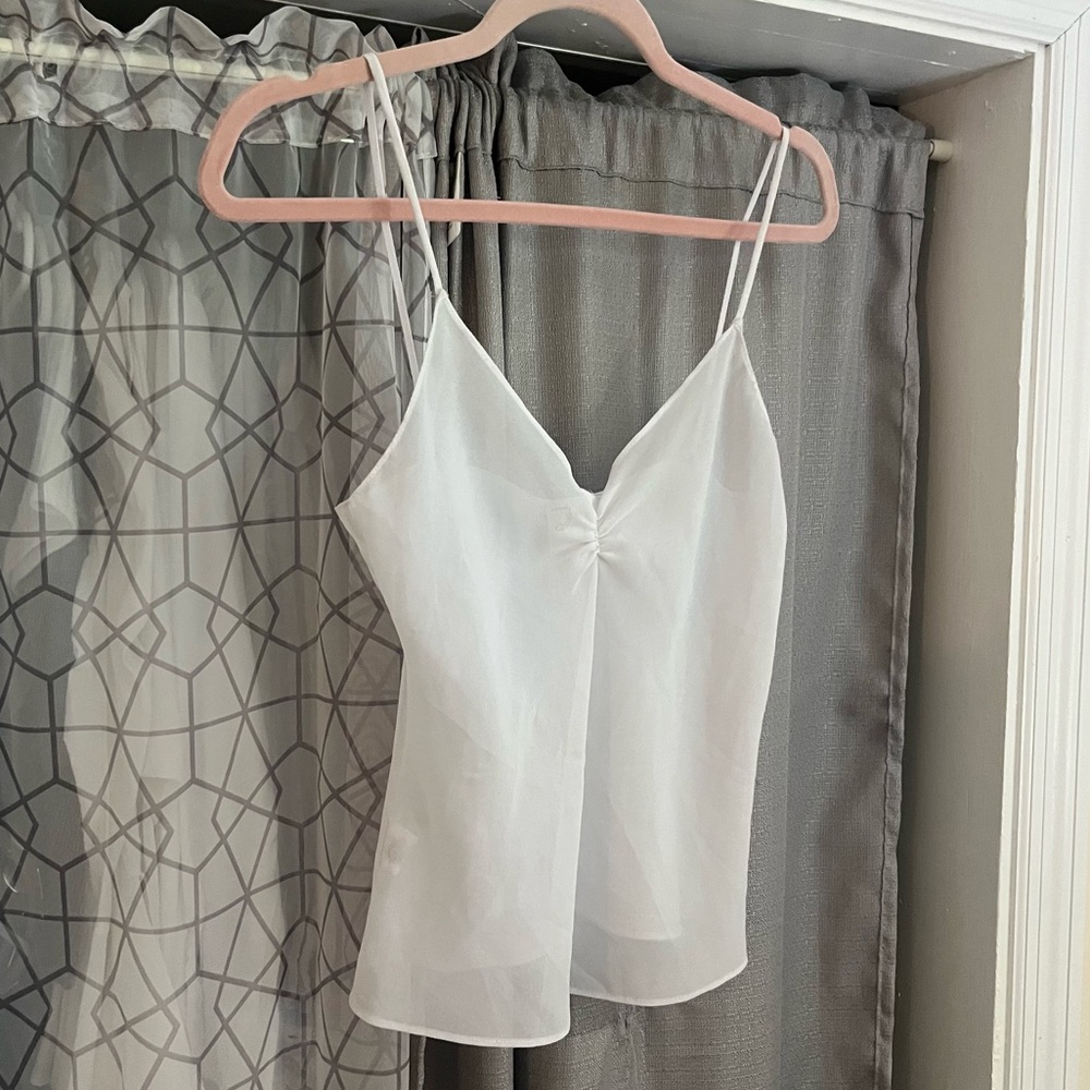 Milly White V-Neck Spaghetti Strap Camisole 4